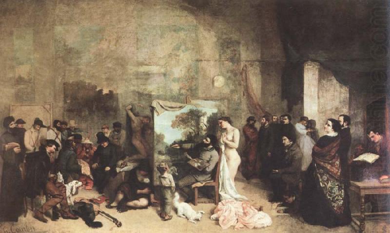 Gustave Courbet the studio of the painter,a real allegory china oil painting image